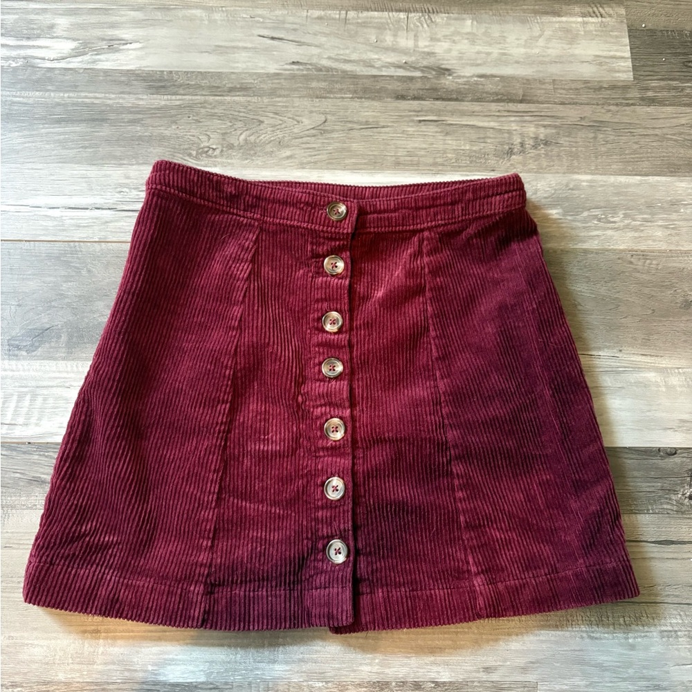 Forever 21 Burgundy Corduroy Mini Skirt